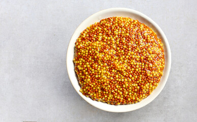 Wholegrain mustard seeds in brine