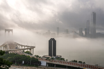 Obraz premium Sai Van Bridge is a cable-stayed bridge between Taipa island and Macau, China