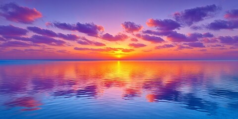 a realistic photo of dramatic clouds reflecting warm tones at sunset over the ocean