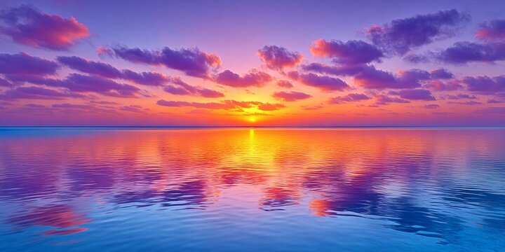 a realistic photo of dramatic clouds reflecting warm tones at sunset over the ocean