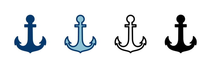 Anchor icon vector isolated on white background.Anchor symbol logo. Anchor marine icon.