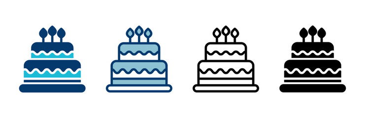 Cake icon vector isolated on white background. Cake vector. Birthday cake icon