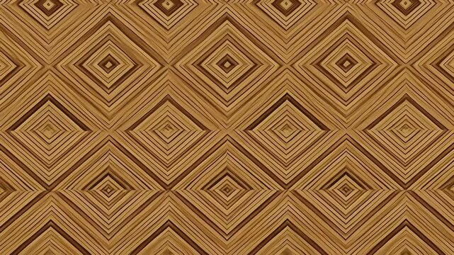 Intricate wooden marquetry forming a seamless geometric pattern of concentric diamonds. A warm, textured background