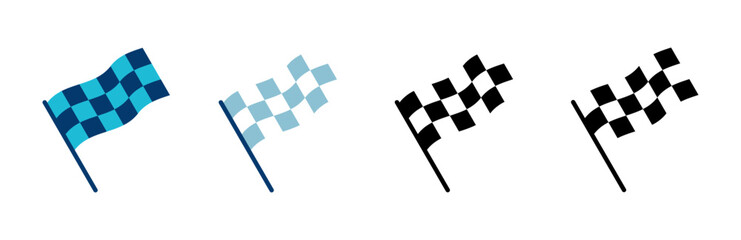 Race flag icon vector isolated on white background. Competition sport flag line vector icon. Racing flag. Start finish flag. Checkered. Start