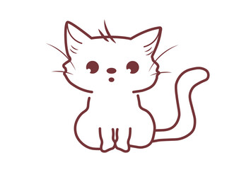 白くかわいい猫のイラスト