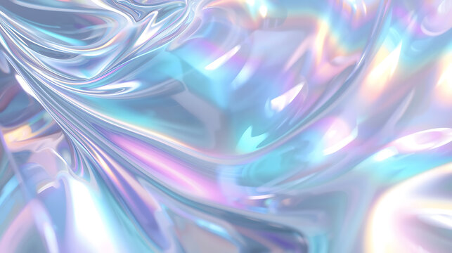 fluid holographic background with shimmering folds in purple blue and pink gradient