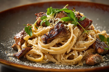 Pasta with Grilled Meat and Herbs