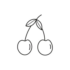 Minimal Cherry Fruit Icon for Food and Organic Design