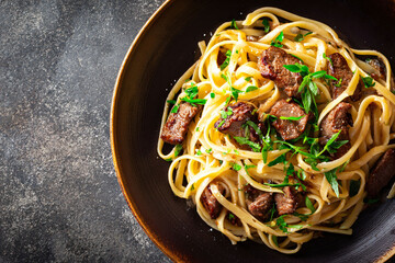 Beef and Linguine Pasta