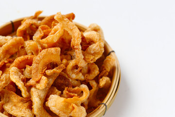 Crispy pork rinds with crunchy texture.