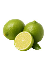 Key lime isolated fruits on transparent background