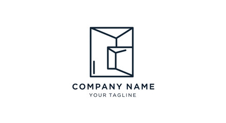 Geometric letter G logo design with architectural perspective lines.