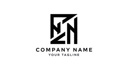 Elegant Square Logo Design Featuring Intertwined N Letters for Modern Branding.