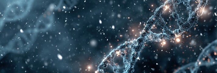 Exciting View of a DNA Strand Illuminated With Soft Light Effects Showcasing the Complexity of Molecular Biology