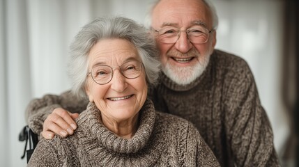 Happy Senior Couple Embracing Each Other