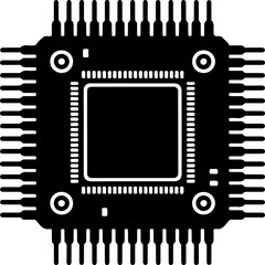 computer chip silhouette vector illustration