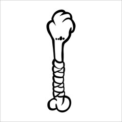 clean line art ancient bone stick vector design