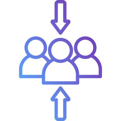 Gradient Line Align Icon – Illustrating teamwork direction and leadership coordination for corporate collaboration