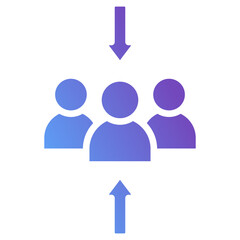 Glyph Gradient Align Icon – Representing leadership