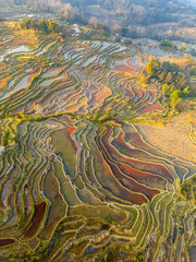 Yuanyang rice terrace from Bada scenic area in Yunnan province, China
