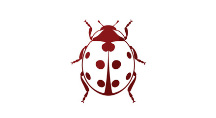 Fototapeta premium An artistic representation of a white ladybug with maroon spots and dark legs. .