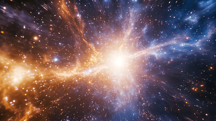 Cosmic vista of space with stellar clouds and bright core