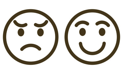 微笑むアイコンと怒りのアイコンセット