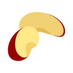 two pieces of red apple illustration element