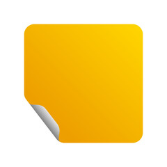 blank yellow sticker with folded