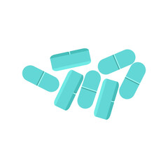 bunch blue pills cartoon element