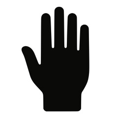 Obraz premium Human Left Hand Silhouette with Raised Fingers Symbolic Gesture