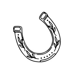 good luck charm horseshoe outline illustration