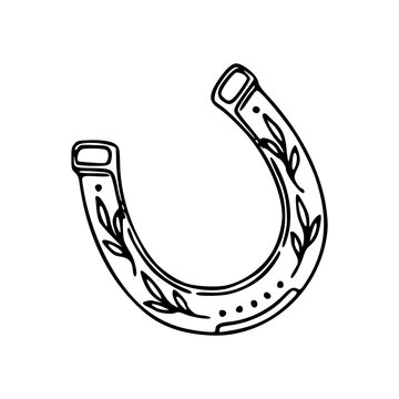 good luck charm horseshoe outline illustration
