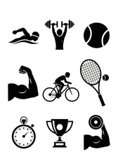 sports and fitness icons collection