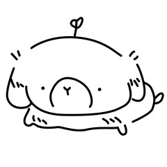 A Minimal bunny outline sketch art doodle. coloring