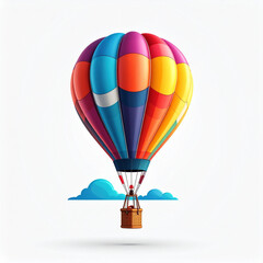Fototapeta premium Colorful Hot Air Balloon Travel Illustration