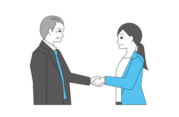 握手する会社員素材