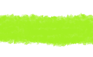 Green watercolor brush stroke isolated on transparent background