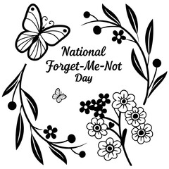 NATIONAL FORGET-ME-NOT DAY vector illustration