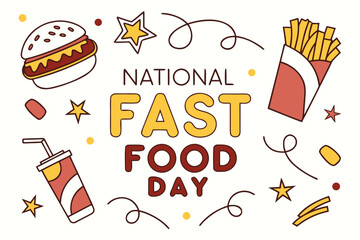 NATIONAL FAST FOOD DAY vector illustration