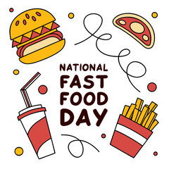 NATIONAL FAST FOOD DAY vector illustration