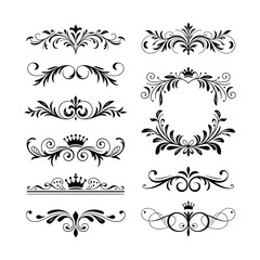 Decorative Ornamental Design Elements for Elegance Art Collection Vector Set