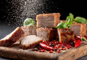 Delicious Crispy Pork Belly with Spices.