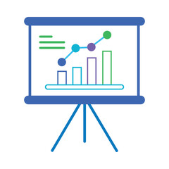 Business presentation showing growth chart and bar graph for financial analysis vector