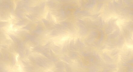 Softly illuminated featherlike abstract patterns in hues of cream and light gold dominate the frame