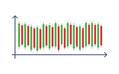 Financial bar chart showing market trends and performance analysis vector