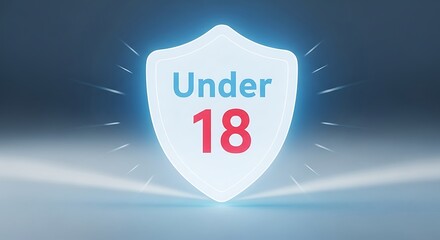 Shield with age restriction text protection age limit