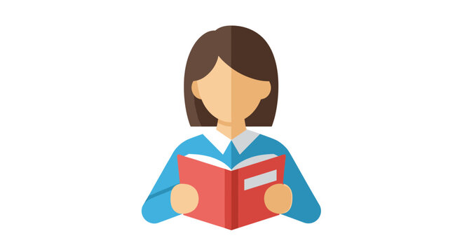 Faceless woman reading a book, a symbol of knowledge, education, and learning, perfect for educational materials and book covers