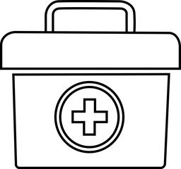 First Aid Box icon. A first aid kit icon set in multiple style collection and outline styles. Vector illustration of a medical emergency bag with a cross symbol for healthcare. vectors collection.