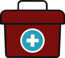First Aid Box icon. A first aid kit icon set in multiple style collection and outline styles. Vector illustration of a medical emergency bag with a cross symbol for healthcare. vectors collection.